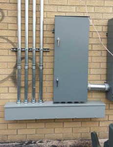 Panel enclosure no top entry conduits